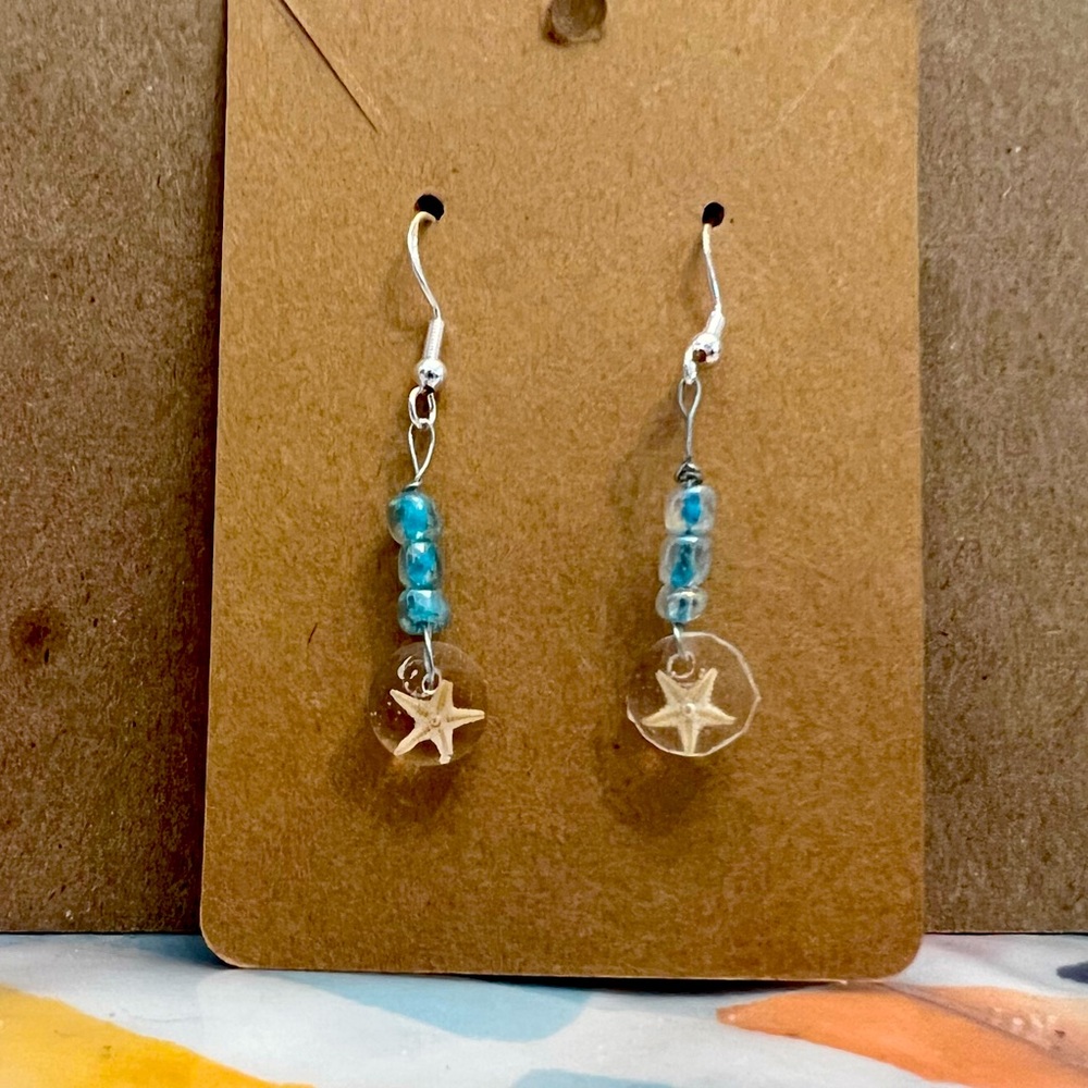 Tiny starfish earrings for pierced ears